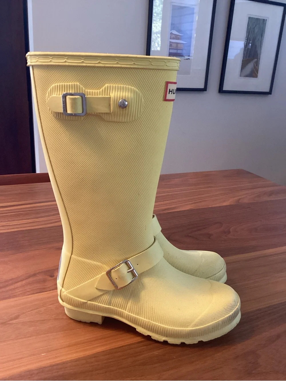 Hunter Tall Rubber Rain Boots in Yellow